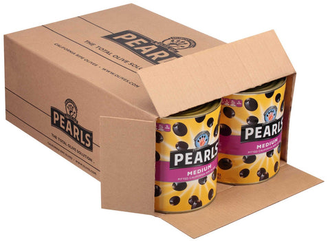 Pearls Medium Pitted Ripe Olives, 51 Ounce -- 6 per case.