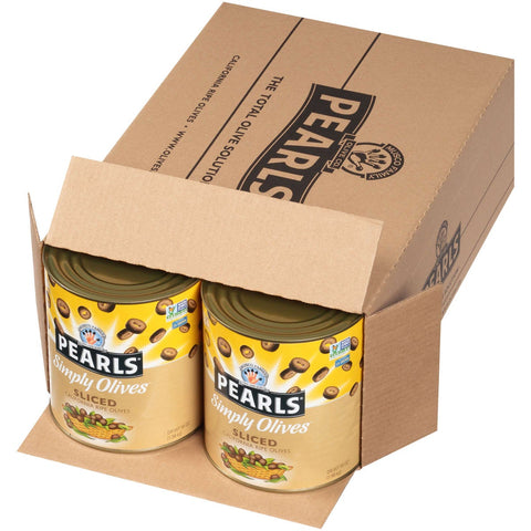 Pearls Sliced California Ripe Black Olives, 55 Ounce Can -- 6 per case
