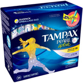 Tampax Pearl Active Duo Tampons, 34 count per pack -- 6 per case.