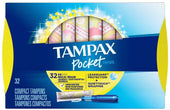 Tampax Pocket Pearl Regular Tampons, 32 count per pack -- 12 per case.