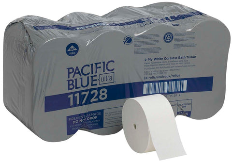 Pacific Blue Ultra 2 ply Bath Tissue, 1700 count per roll -- 24 rolls per case