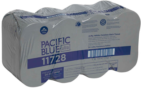 Pacific Blue Ultra 2 ply Bath Tissue, 1700 count per roll -- 24 rolls per case