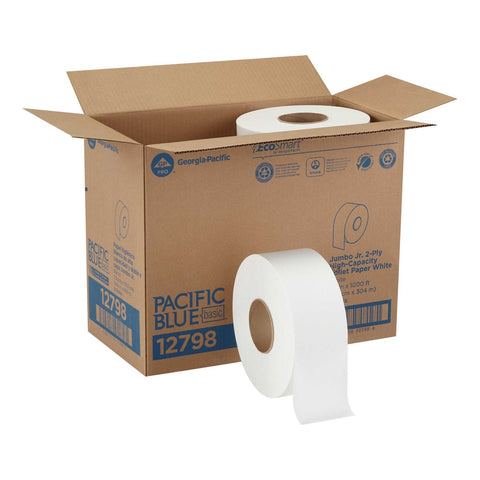 Georgia Pacific Professional Jumbo Jr. Bathroom Tissue Roll, 9 inch dia, 1000ft, 8 Rolls/Carton