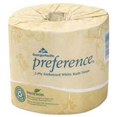 Georgia Pacific Professional Embossed 2-Ply Bathroom Tissue, 550 Sheet/Roll, 80 Rolls/Carton