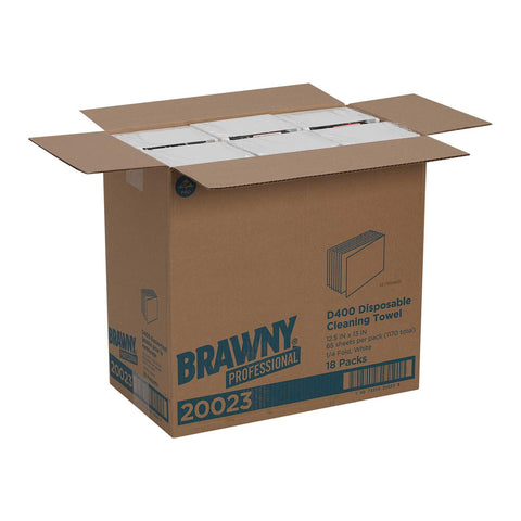 Brawny Industrial Medium Duty All Purpose DRC 1/4 Fold Wipers White -- 1170 per case.