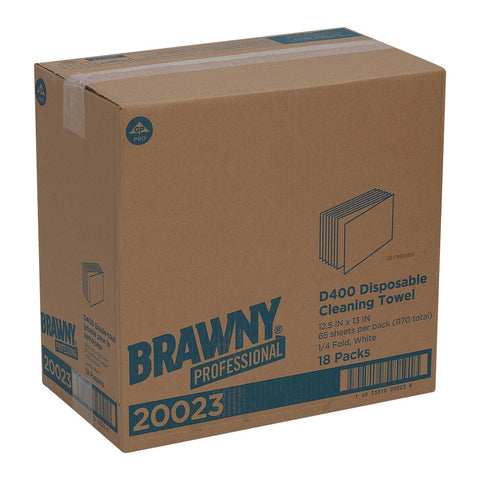 Brawny Industrial Medium Duty All Purpose DRC 1/4 Fold Wipers White -- 1170 per case.