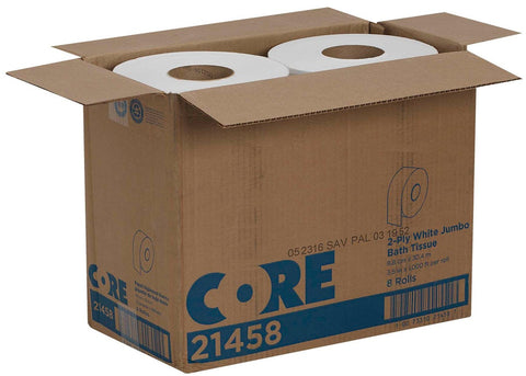 Pacific Blue Jumbo Jr. Epa White 2-Ply Compliant Bathroom Tissue -- 8 per case