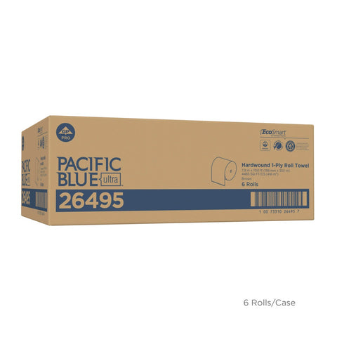 Georgia Pacific Pacific Blue Ultra High Capacity Brown Recycled Paper Towel Roll, 1150 count per roll -- 6 rolls per case.