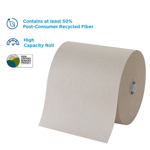 Georgia Pacific Pacific Blue Ultra High Capacity Brown Recycled Paper Towel Roll, 1150 count per roll -- 6 rolls per case.