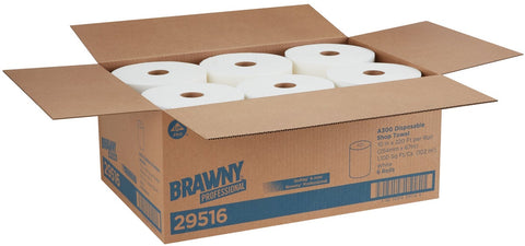 Brawny Professional Disposable Shop Towel, 220 count per pack -- 6 per case