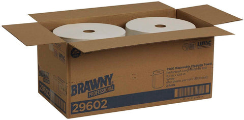 Brawny Professional Flax 900 Heavy Duty Disposable Cleaning Towel, 690 sheets per roll -- 2 rolls per case