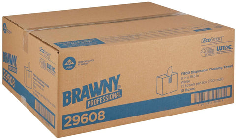 Brawny Professional F900 White Disposable Cleaning Towel - Tall Box, 72 count per box -- 10 box per case