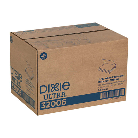 Dixie Ultra White Interfold 2 Ply Napkin Dispenser Refill -- 6000 per case.
