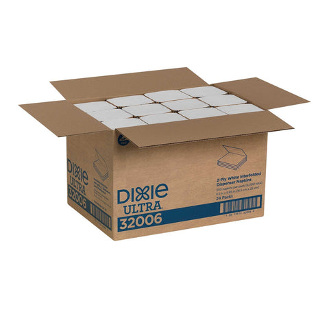 Dixie Ultra White Interfold 2 Ply Napkin Dispenser Refill -- 6000 per case.