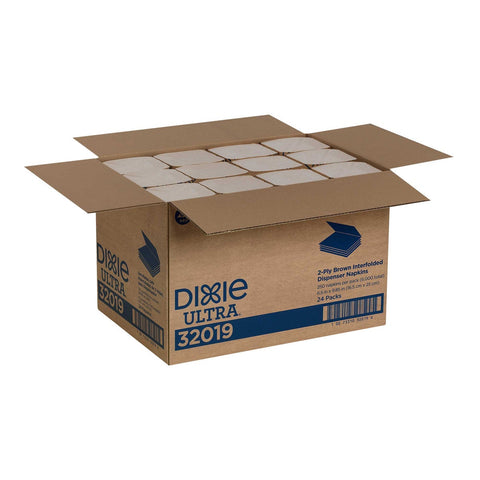 Dixie Ultra Interfold 2 Ply Brown Napkin Dispenser Refill, 6.5 x 9.85 inch -- 6000 per case.