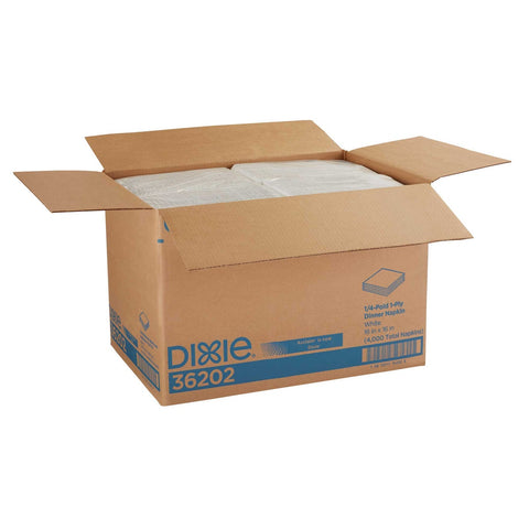 Acclaim White 1 Ply 16x16 1/4 Fold Paper Dinner Napkin -- 4000 per case.