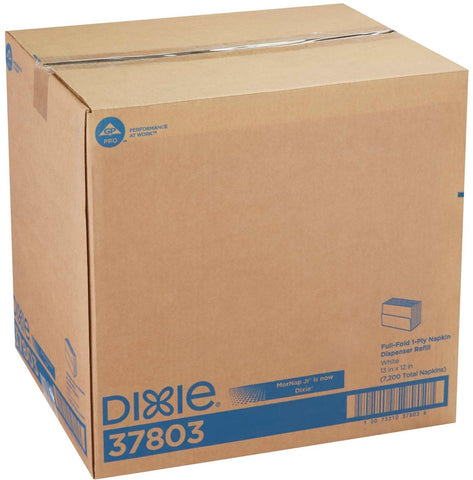 GP Pro Dixie MorNap Jr Full Fold Jr White Dispenser Napkin, 13 x 12 inch -- 7200 per case