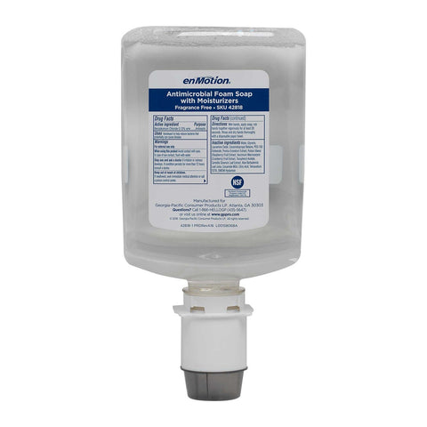 Georgia Pacific enMotion Gen2 Moisturizing Antimicrobial E2 Rated Foam Soap Dispenser Refill -- 2 per case.