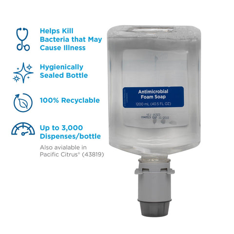 Georgia Pacific Blue Ultra Fragrance Free Antimicrobial Foam Soap, 1200 Milliliter -- 4 per case.