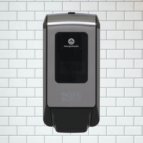 Georgia Pacific Pacific Blue Ultra Brushed Stainless Steel Wall Mounted Manual Dispenser, 11.5 inch Width x 5.6 inch Deep x 4.4 inch Height.