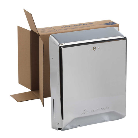 Georgia Pacific Chrome Combination C Fold and Multifold Paper Towel Dispenser.