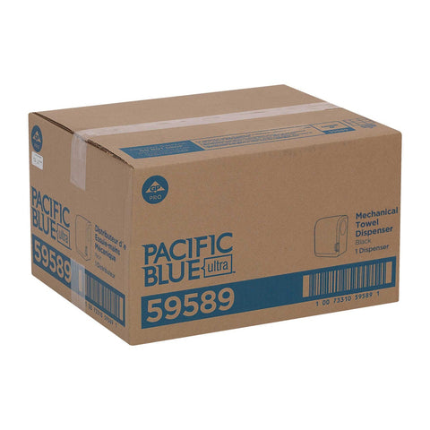 Georgia Pacific Pacific Blue Ultra Black Mechanical Touchless Paper Towel Dispenser, 12.9 inch Width x 9.3 inch Deep x 16.7 inch Height.