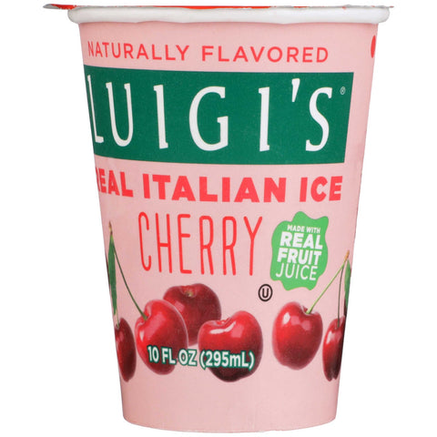 Luigis Cherry Real Italian Ice Cup, 10 Ounce -- 12 per case.