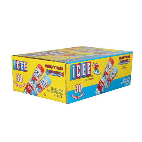 J and J Snack Icee Snack Tube - Variety Pack, 3 Ounce -- 30 per case.
