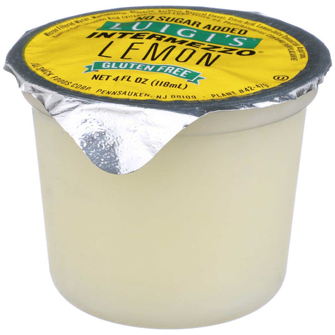 Luigis No Sugar Added Lemon Intermezzo, 4 Fluid Ounce -- 72 per case.