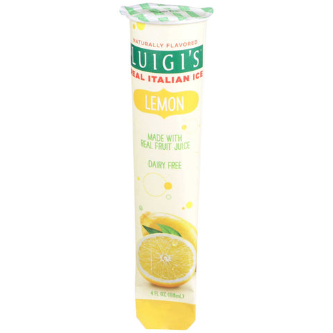 Luigis Real Italian Ice Lemon Squeeze Tube, 4 Ounce -- 24 per case.