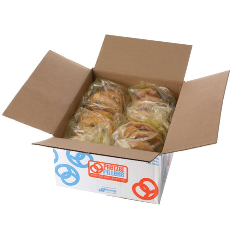 J and J Snack Cheddar Filled Pretzel -- 24 per case.