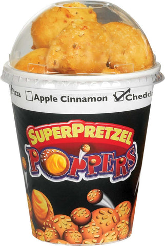 J and J Snack Superpretzel Poppers Cups and Lid, 0.5 Ounce -- 100 per case