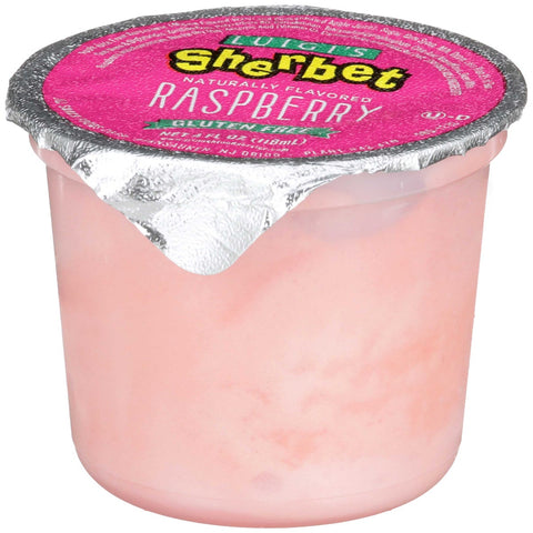 Luigis Raspberry Sherbet Cup, 4 Ounce -- 96 per case.