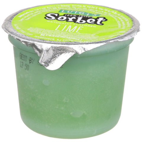 Luigi's No Sugar Added Lime Sorbet Cup, 4.4 Fluid Ounce -- 96 per case