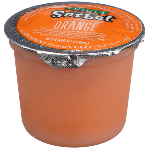 Luigi's No Sugar Added Orange Sorbet Cup, 4.4 Fluid Ounce -- 96 per case