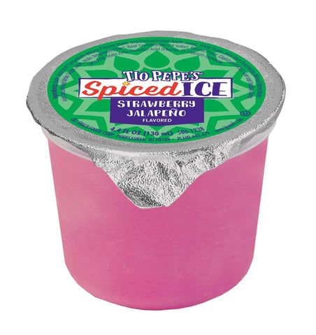 Tio Pepes Spiced Ice Strawberry Jalapeno Juice Cup, 4 Fluid Ounce -- 96 per case.