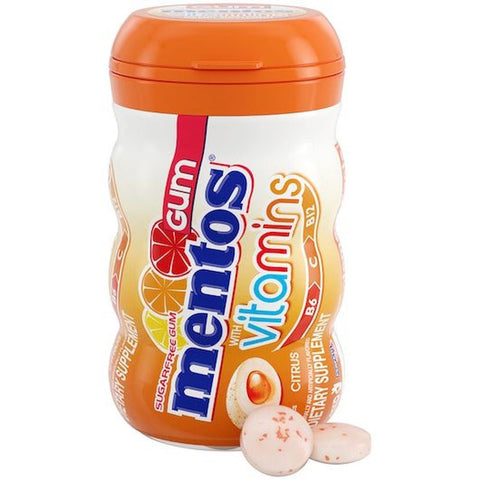 Mentos Sugar Free Citrus Chewing Gum - 45 per pack -- 36 packs per case