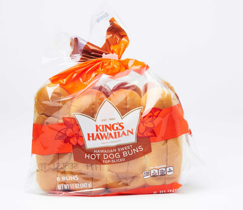Kings Hawaiian Sweet Hot Dog Buns, 12 Ounce -- 12 per case.