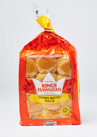 Kings Hawaiian Savory Butter Roll - Dinner, 12 Ounce -- 12 per case.