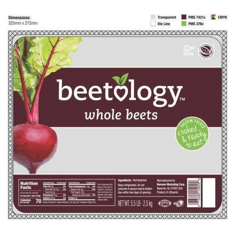 Beetology Peeled and Cooked Red Whole Beets, 5.5 Pound -- 5 per case