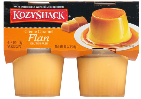 Kozy Shack Creme Caramel Flan - Multipack, 4 count per pack -- 8 per case