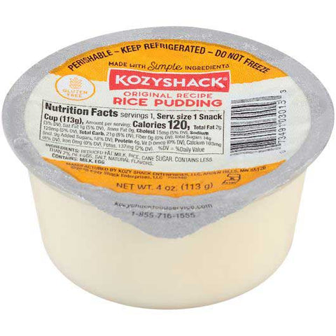 Kozy Shack Original Rice Pudding, 4 Ounce -- 48 per case
