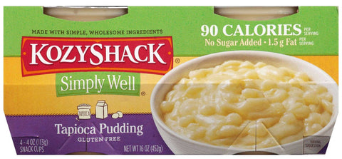 Kozy Shack Simply Well Tapioca Pudding - Multipack, 16 Ounce -- 12 per case