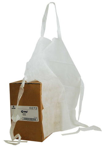 Chicopee Apron, Paper Adult White Plain Bib -- 100 per case.