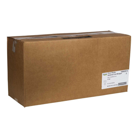 Seastar English Style Fish-In-Batter Wedge Cut Minced Cod, 4 Pound -- 9 per case.