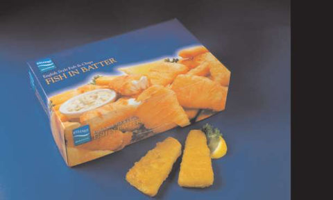 English Style Raw Fish-In-Batter Wedge Cut Cod, 2 Ounce of 288 Pieces Per Bag, 4 Pound -- 9 per case.