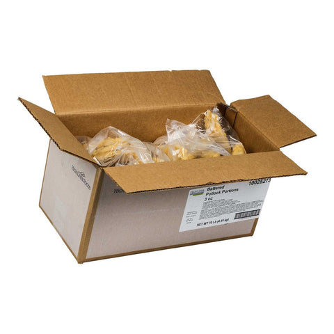 Pub Beer Battered Formed Pollock, 3 Ounce of 51-55 Pieces Per Bag, 5 Pound -- 2 per case.
