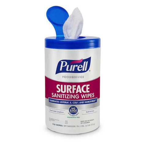 Purell Surface Sanitizing Wipes - 110 count per pack -- 6 packs per case