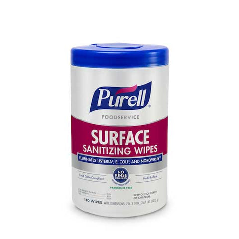 Purell Surface Sanitizing Wipes - 110 count per pack -- 6 packs per case