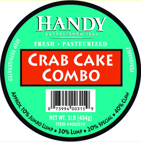 Handy Pelagicus Crab Cake Combo Pasteurized Crab Meat, 1 Pound -- 6 per case.